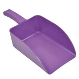 Purple plastic harold moore medium horse feed scoop with molded handle for easy scooping