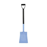 Blue plastic harold moore multi-purpose ultra light shovel with black d-shaped handle for easy digging and versatility