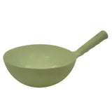 Harold moore round feed scoop in matte olive green plastic with smooth rounded bowl and integrated handle