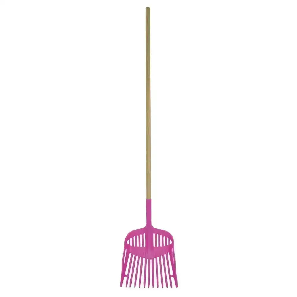 Pink harold moore shavings fork large fork provide with wooden handle for easy garden use