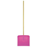 Pink silicone harold moore shavings dustpan with wooden handle and extra wide blade for easy shavings cleanup