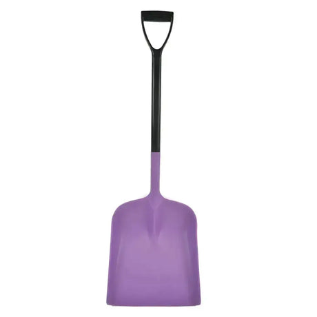 Purple plastic stable master shovel with a black d handle by harold moore for easy stable cleanup
