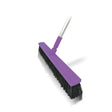 Purple harold moore stable yard broom with black bristles and silver handle designed for professional equine environment cleaning using bristle technology