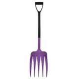 Purple plastic harold moore unifork yard fork with black d handle for easy gardening use