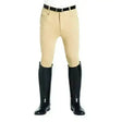 Beige harry hall burford mens breeches with black belt and matching knee-high boots for riding style