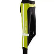 Bright lime green and black harry hall womens breeches yellow with reflective stripes and vertical branding on the side