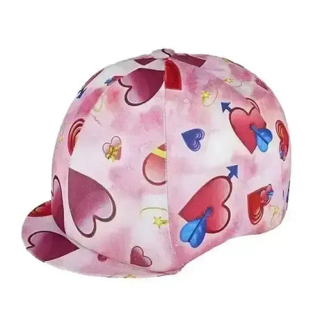 Hearts Lycra Riding Hat Covers Hat Silks