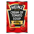 Red cylindrical can of heinz tomato soup 400g perfect for quick and creamy tomato soup meals