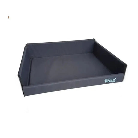 Dark gray elevated dog bed replacement cover with soft fabric lining and henry wag logo on the side for comfort