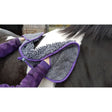 Purple and gray microfiber henry wag equine noodle glove towel with plush textured surface for easy horse grooming