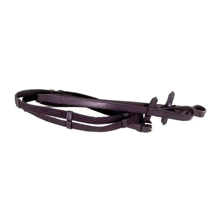 Heritage English Leather Continental Reins Black One Size Rhinegold Reins Barnstaple Equestrian Supplies
