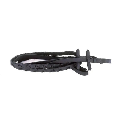 Heritage English Leather Laced Reins Black Reins Barnstaple Equestrian Supplies