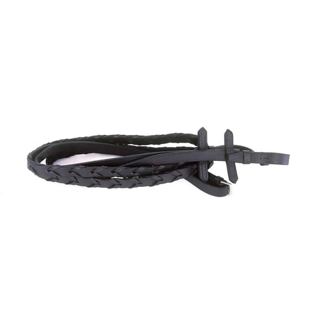 Heritage English Leather Laced Reins Black One Size Rhinegold Reins Barnstaple Equestrian Supplies