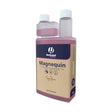 Hestevard magnequin 1-liter bottle with beige navy label containing pink l-tryptophan feed supplement for horse calmers