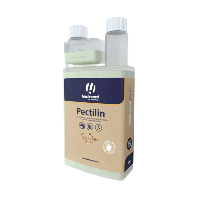 Hestevard pectilin 1l bottle with beige and navy label containing pale green liquid for horse digestive gut balancers