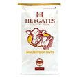 White bag of heygates multistock 18 nuts with red yellow cow and sheep design for equestrian horses feed