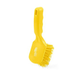 Bright yellow hillbrush drs short handled stiff brush with dense plastic bristles and textured grip handle
