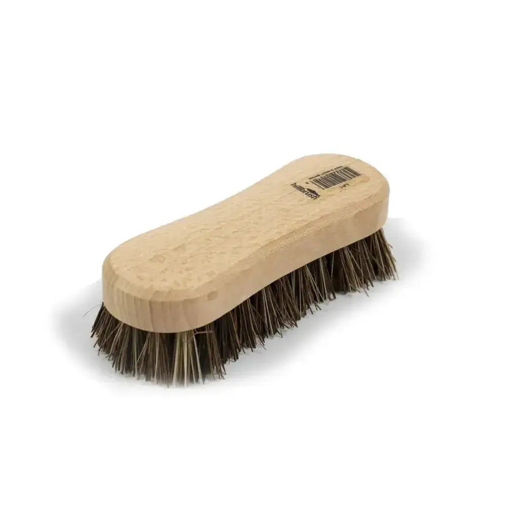 Light-colored wooden hillbrush finest stiff laundry brush 159mm with dense dark brown bristles for tough cleaning