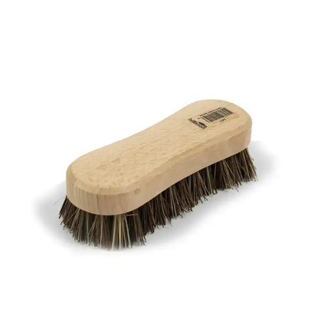 Light-colored wooden hillbrush finest stiff laundry brush 159mm with dense dark brown bristles for tough cleaning