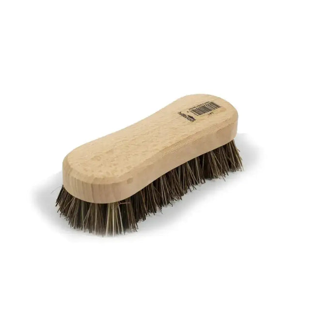 Light-colored wooden hillbrush finest stiff laundry brush 159mm with dense dark brown bristles for tough cleaning