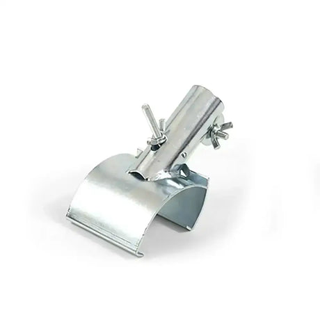 Silver hillbrush galvanised steel clamp with adjustable wing nuts and large double hole for secure pipe fixing