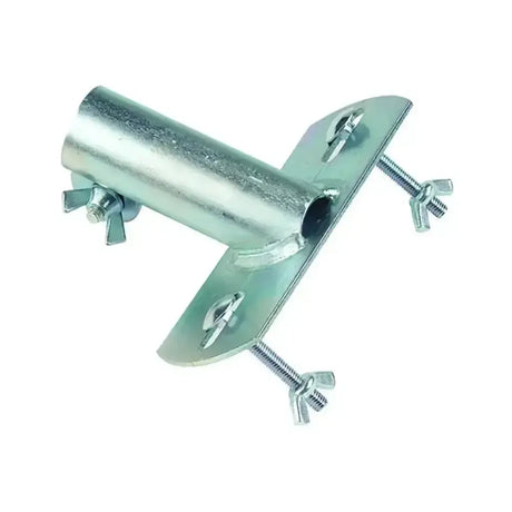Hillbrush galvanised steel socket with wing nuts bolts made of galvanized metal with flat mounting plate clamp