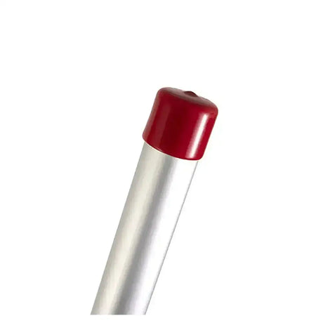 Silver hillbrush heavy duty aluminium handle with glossy red plastic cap featuring anodised aluminium finish