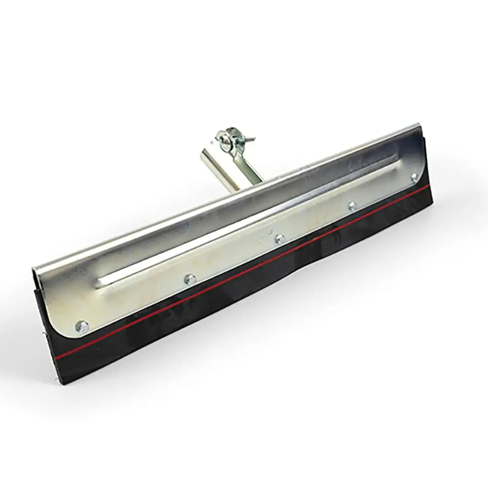Hillbrush heavy duty metal squeegee 461mm with stainless steel body black rubber blade and red trim for tough jobs