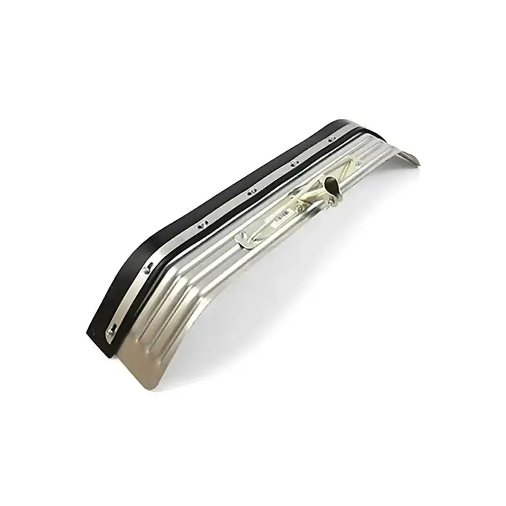 Back side of hillbrush heavy duty winged squeegee showing silver metallic trunk lid trim with black rubber edge and rivets