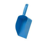 Blue plastic hillbrush medium horse feed scoop with molded handle and rounded edges for scoops and stirrers