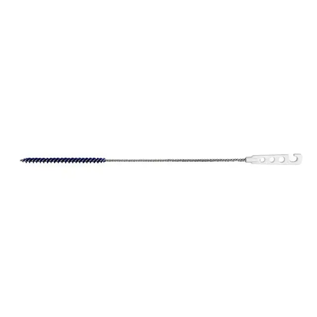 Hillbrush medium small tube brush 120mm with silver mild 16gm steel handle and navy blue bristle head