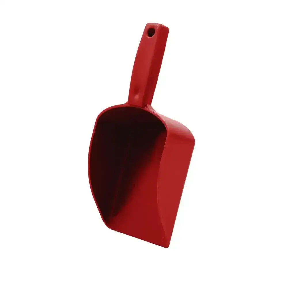 Red hillbrush seamless hand scoop 146mm made of seamless polypropylene with looped handle for easy use