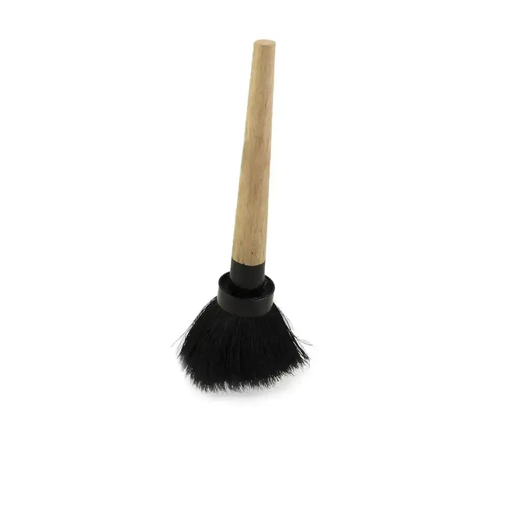 Black bristle hillbrush soft bassine tar brush with light wood handle and black plastic ferrule brush soft 220mm