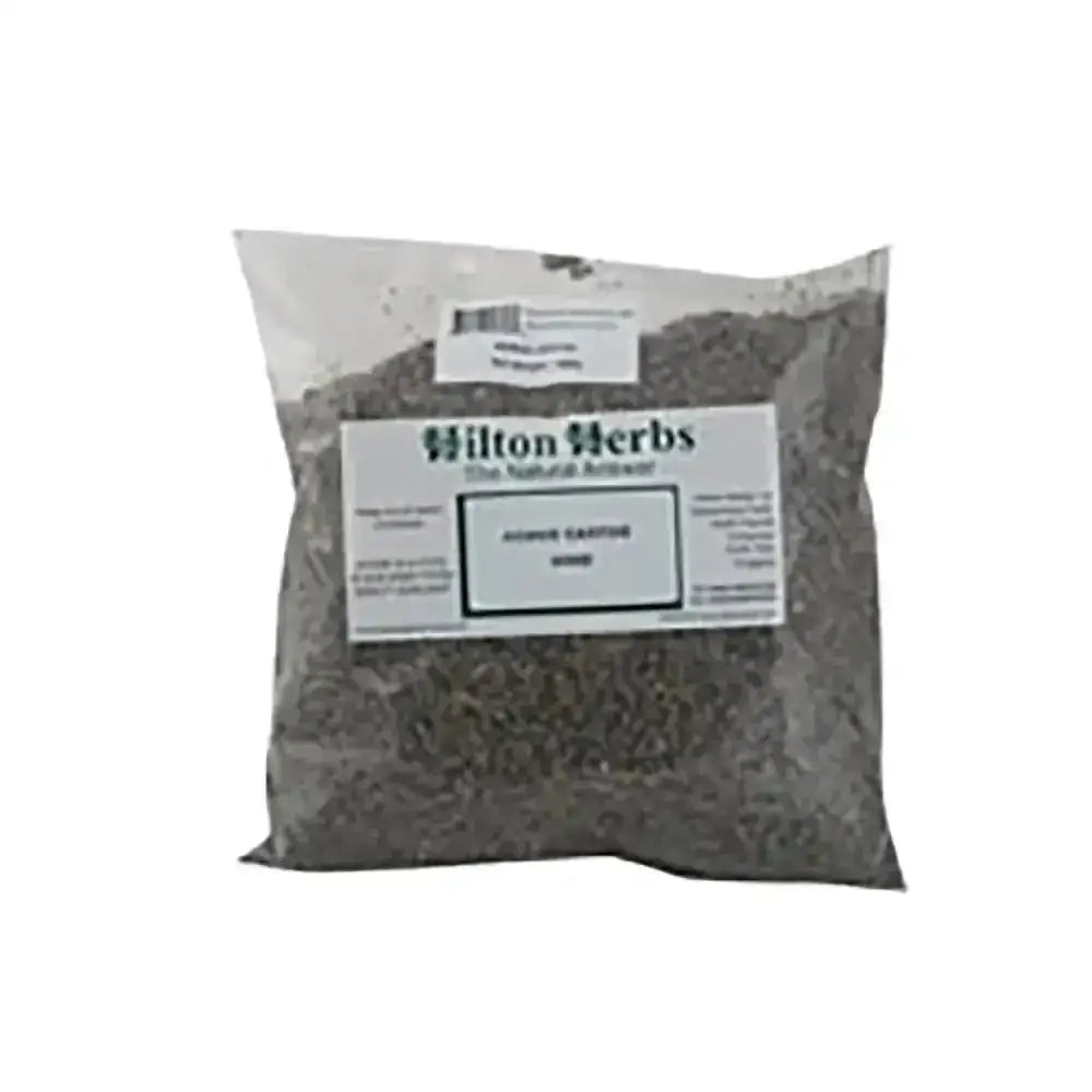 A clear plastic bag of 4 oz dried agnus castus herbs also known as monk’s pepper by hilton herbs