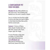 Clear bottle of hilton herbs daily hen health complementary pet food with purple label and herbal apple cider vinegar tincture