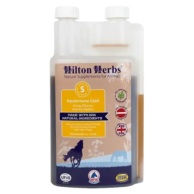 Hilton Herbs Equimmune Gold 1 Litre Immune Support Supplements Barnstaple Equestrian Supplies