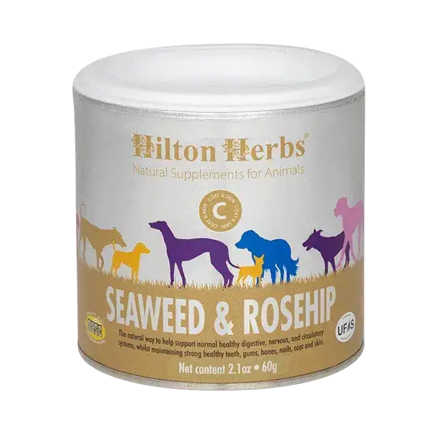 Hilton Herbs Seaweed and Rosehip Tub 125G Dog Supplements Barnstaple Equestrian Supplies