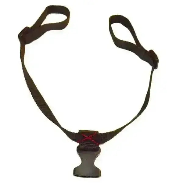 Black nylon hit-air saddle attachment with adjustable buckles and central clip for original hit-air lanyard use
