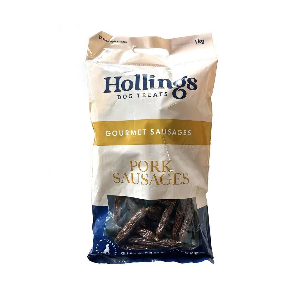 Hollings Pork Sausages 200 GM X 10 PACK Dog Treats Barnstaple Equestrian Supplies