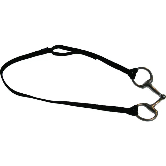 Black leather loop slip head with silver horse bit and velcro bit carrier for easy attachment and control
