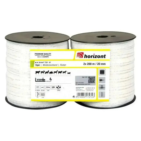 Horizont Electric Fencing Tape 20mm by 200m Pack of 2 Electric Fencing Tape