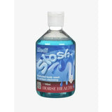 A clear plastic bottle with blue medicated antiseptic wash for serious cleansing from horse health medi slosh 500ml