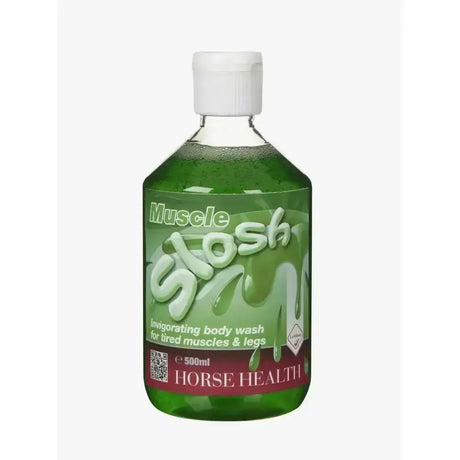 Horse health muscle slosh green muscle slop invigorating body wash in 500ml bottle with white cap for tired muscles and legs