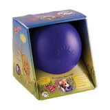 Purple pride jolly ball teaser dog toy in retail packaging by horsemen’s pride for playful fetch sessions