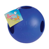 Blue plastic pride jolly ball teaser with multiple holes for dog play from horsemen’s pride jolly collection