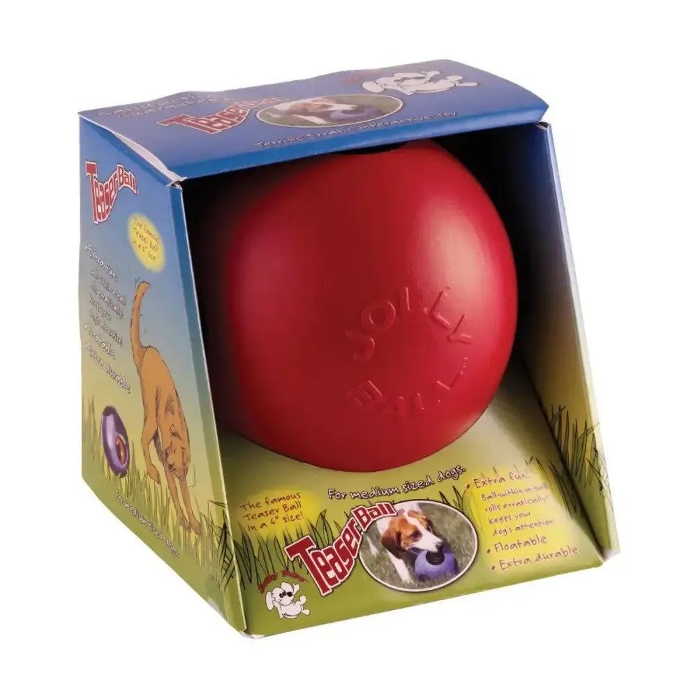 Horsemen's Pride Jolly Ball Teaser Red 6" Dog Toy
