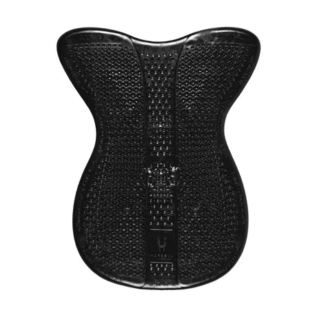 Black rubber horsena jumping regular gel pad with special hexagonal no-impact textured dimpled surface and raised ridge