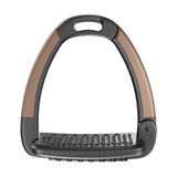 Black and taupe horsena swap stirrup with textured grippy sole extra covers for swap stirrup extra set of 4