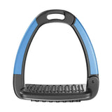 Blue and black horsena swap stirrup extra cover with textured grippy sole for better footing and safety