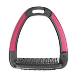 Pink and black horsena swap stirrup extra cover with textured grippy sole for better foot stability